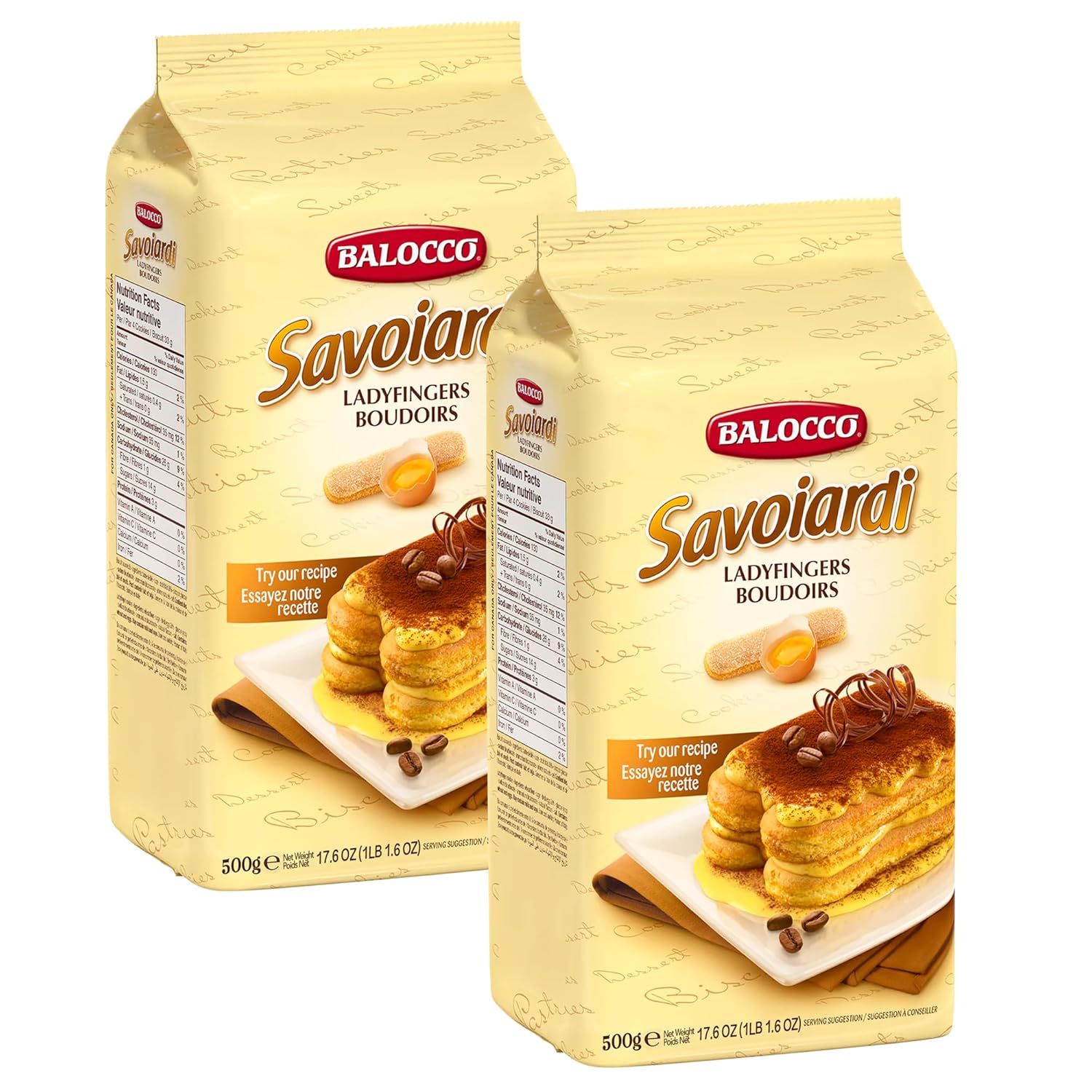 Balocco Savoiardi Ladyfingers 500g (Pack of 2)
