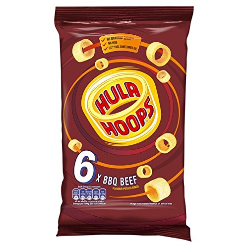 KP Hula Hoops BBQ Beef Crisps 6 Pack (6x24g)