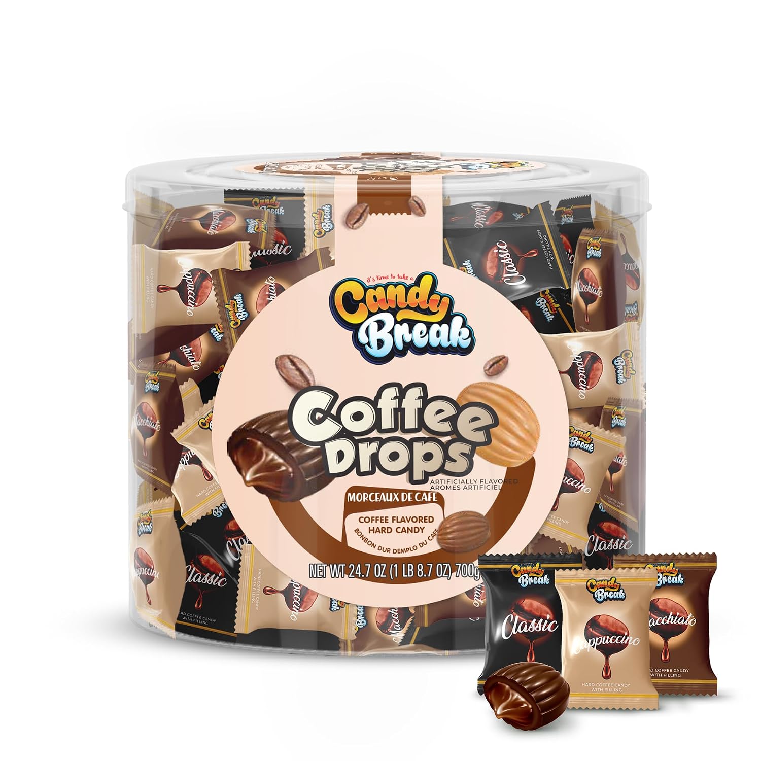Candy Break Assorted Coffee Drops Center Filled Hard Candy 700g 24.7 oz